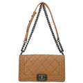 Boy Chanel 2014 Beige Caviar Medium Chain Shoulder Bag
