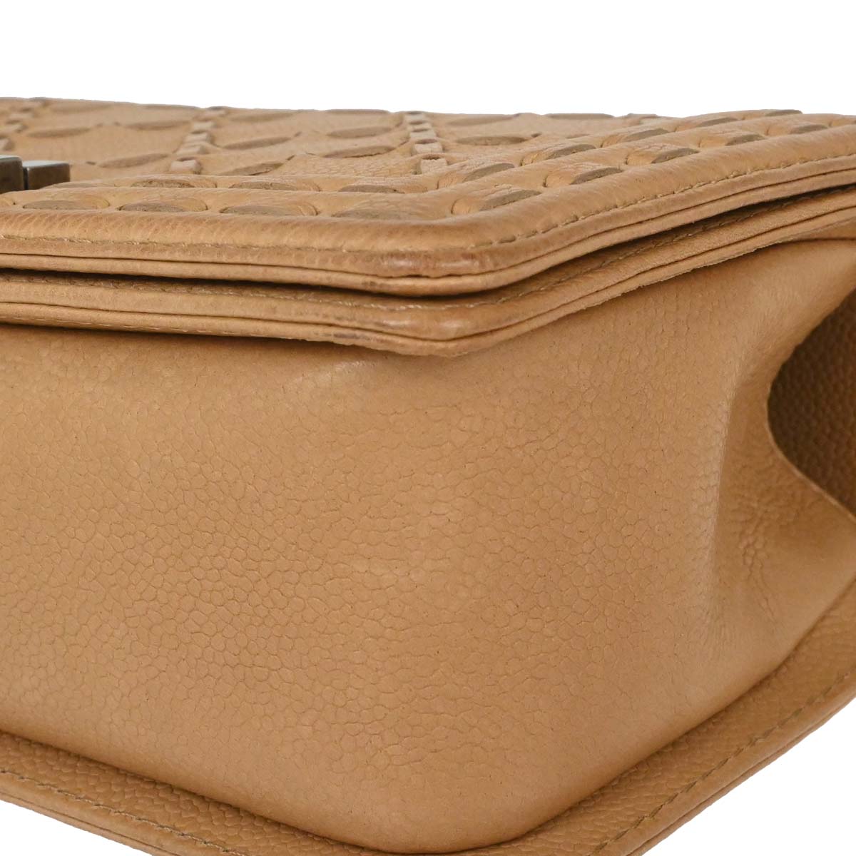Boy Chanel 2014 Beige Caviar Medium Chain Shoulder Bag