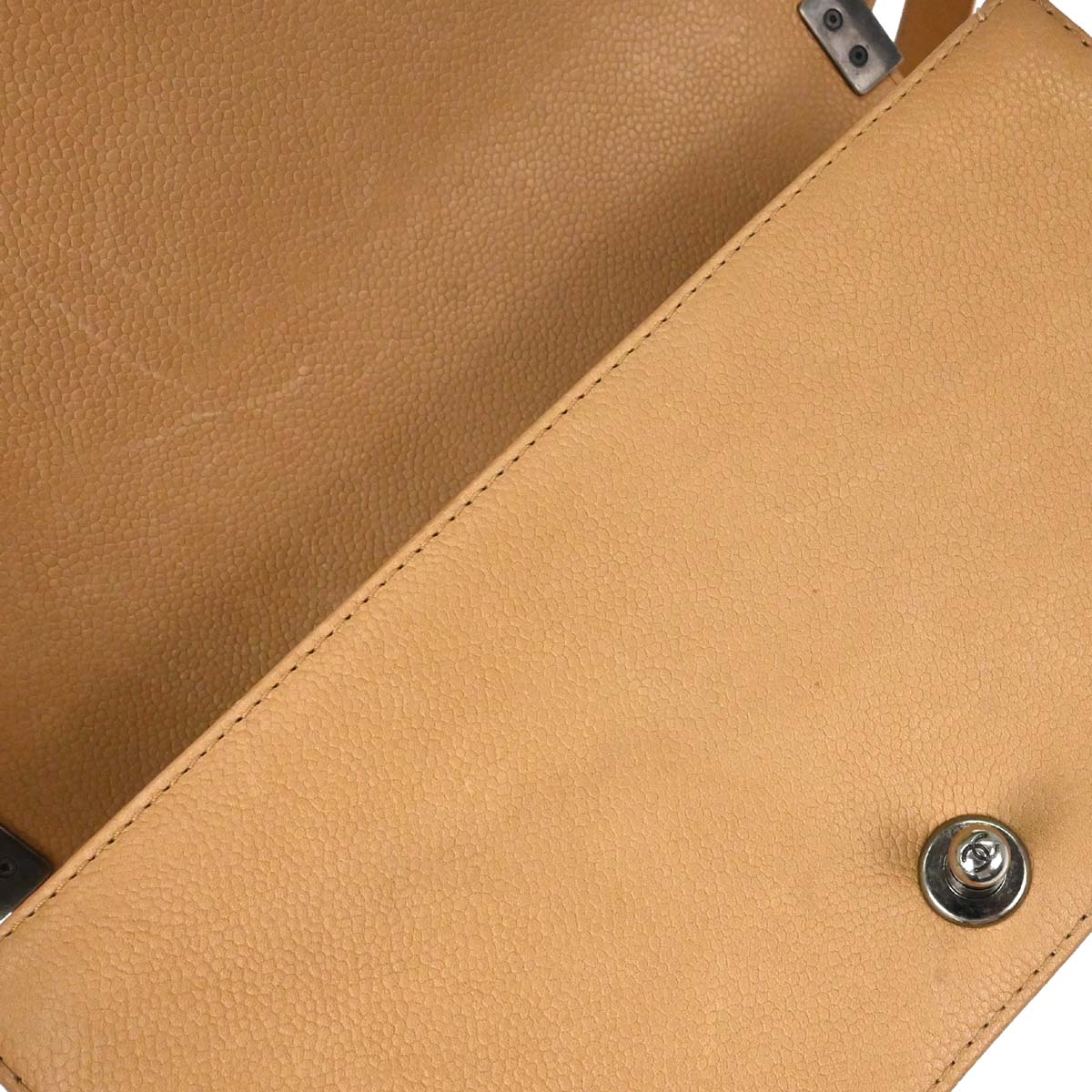 Boy Chanel 2014 Beige Caviar Medium Chain Shoulder Bag
