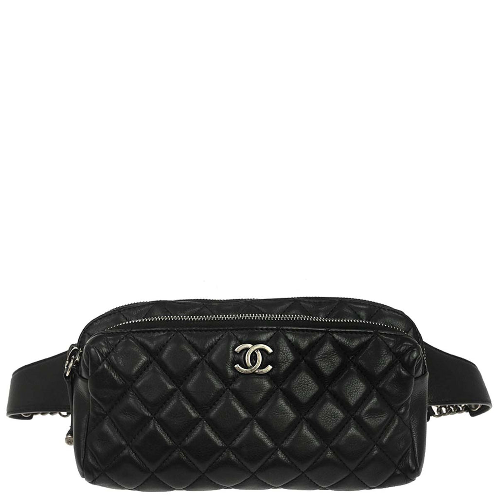 Chanel 2018-2019 Black Lambskin Waist Bum Bag