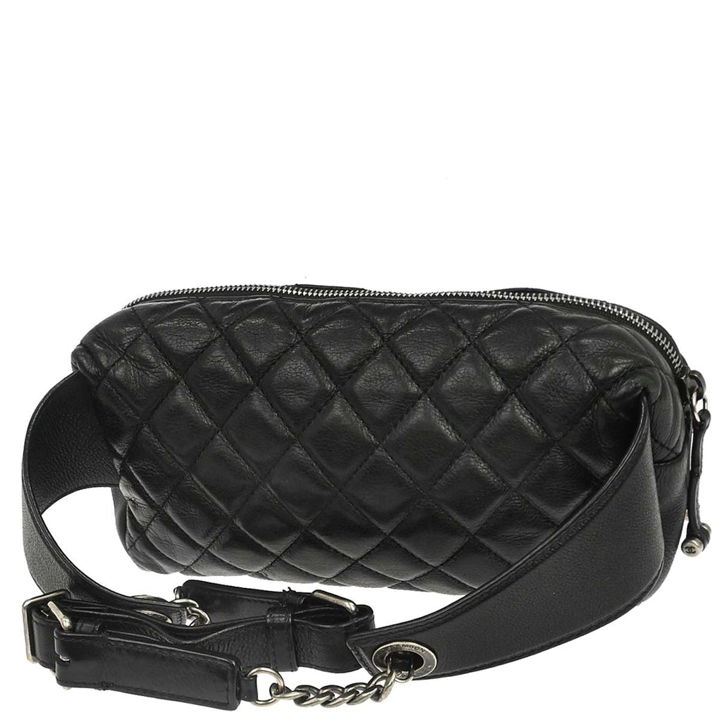 Chanel 2018-2019 Black Lambskin Waist Bum Bag