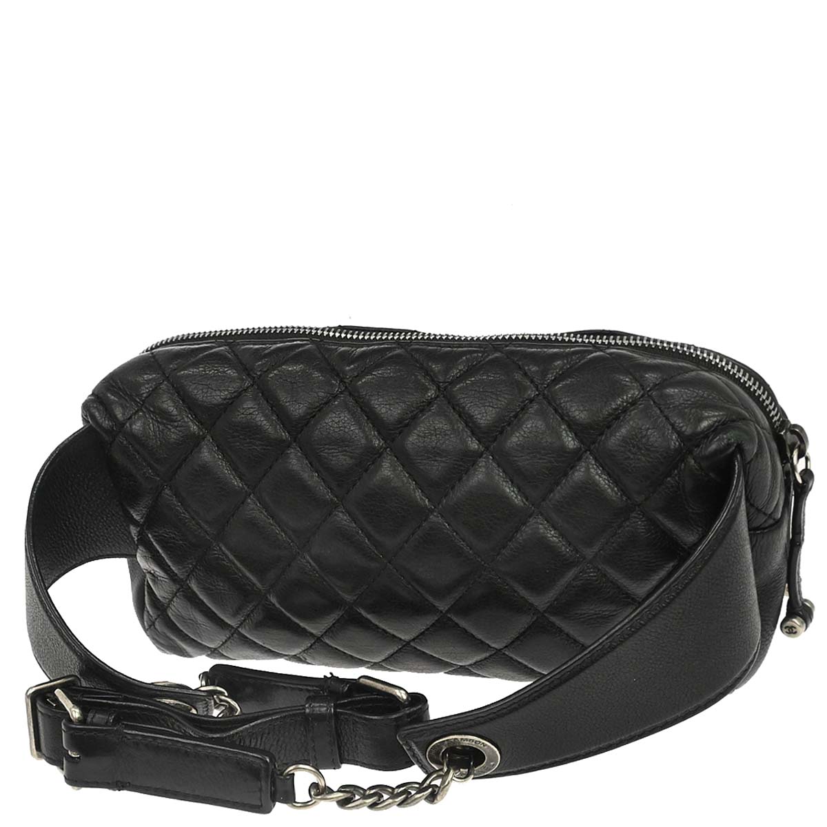 Chanel 2018-2019 Black Lambskin Waist Bum Bag