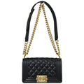 Boy Chanel 2019 Black Caviar Skin Small Chain Shoulder Bag
