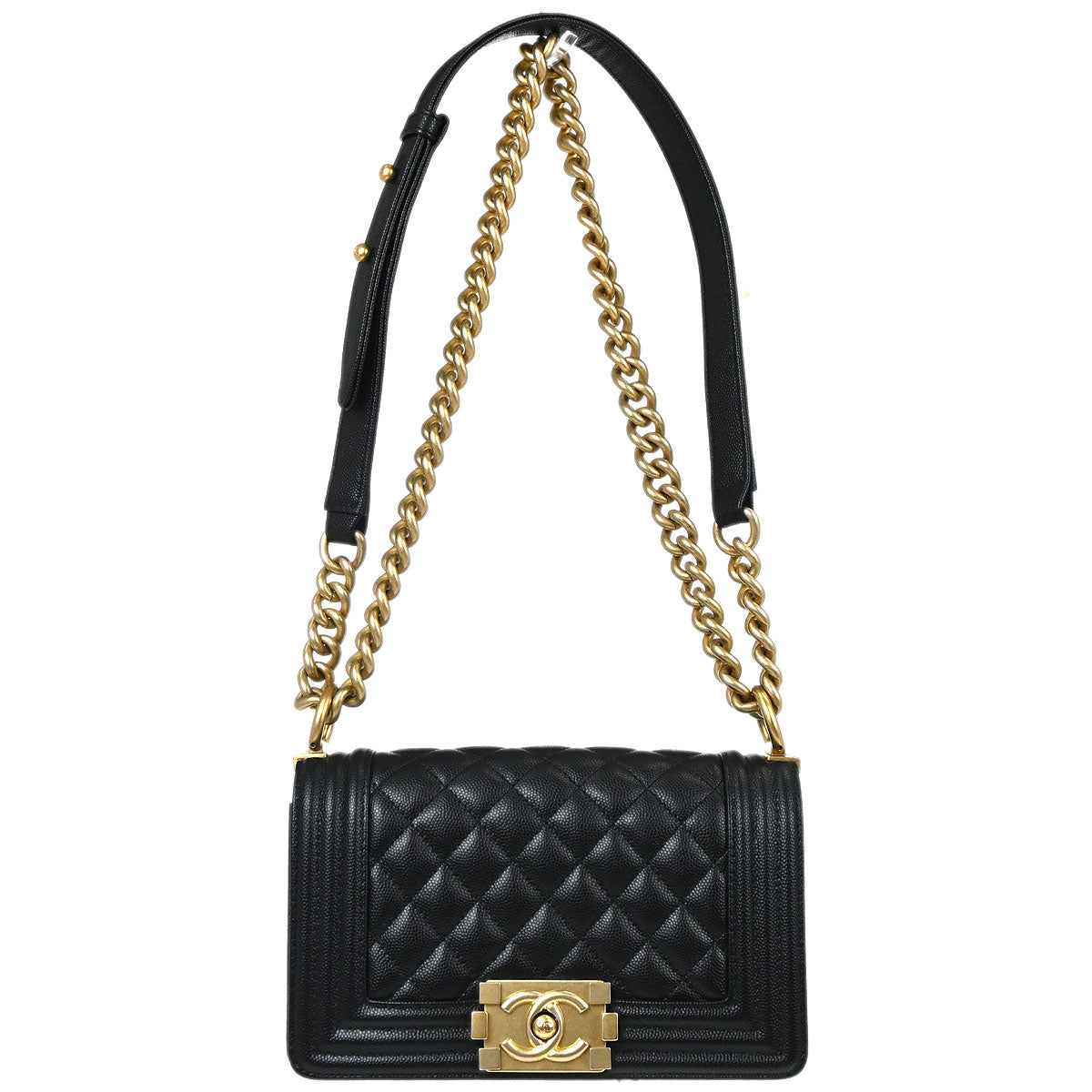 Boy Chanel 2019 Black Caviar Skin Small Chain Shoulder Bag
