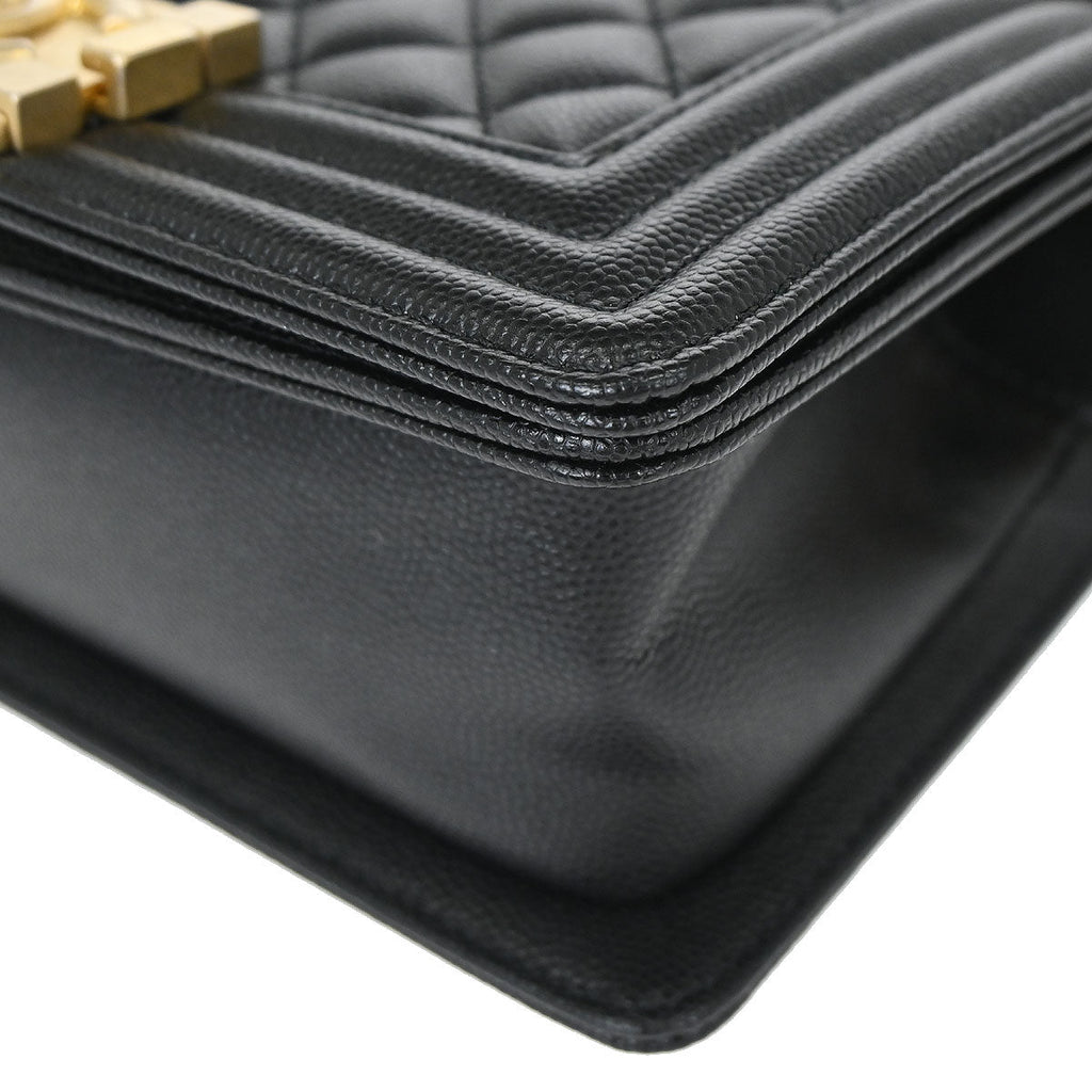 Boy Chanel 2019 Black Caviar Skin Small Chain Shoulder Bag
