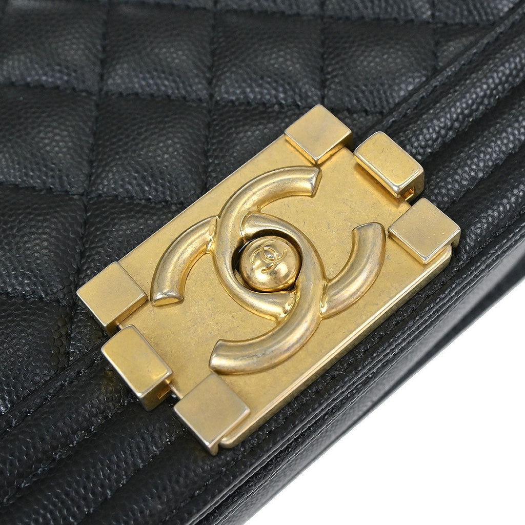 Boy Chanel 2019 Black Caviar Skin Small Chain Shoulder Bag