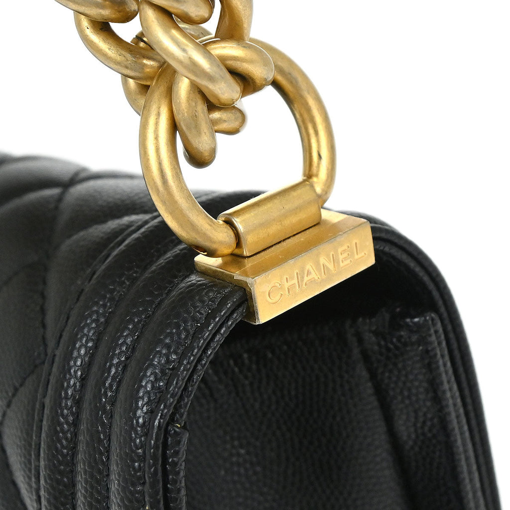 Boy Chanel 2019 Black Caviar Skin Small Chain Shoulder Bag
