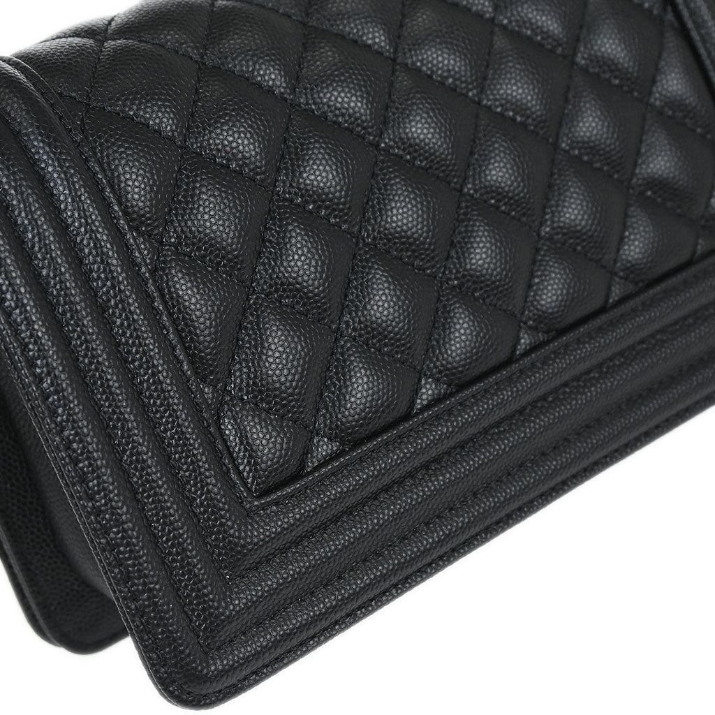 Boy Chanel 2019 Black Caviar Skin Small Chain Shoulder Bag