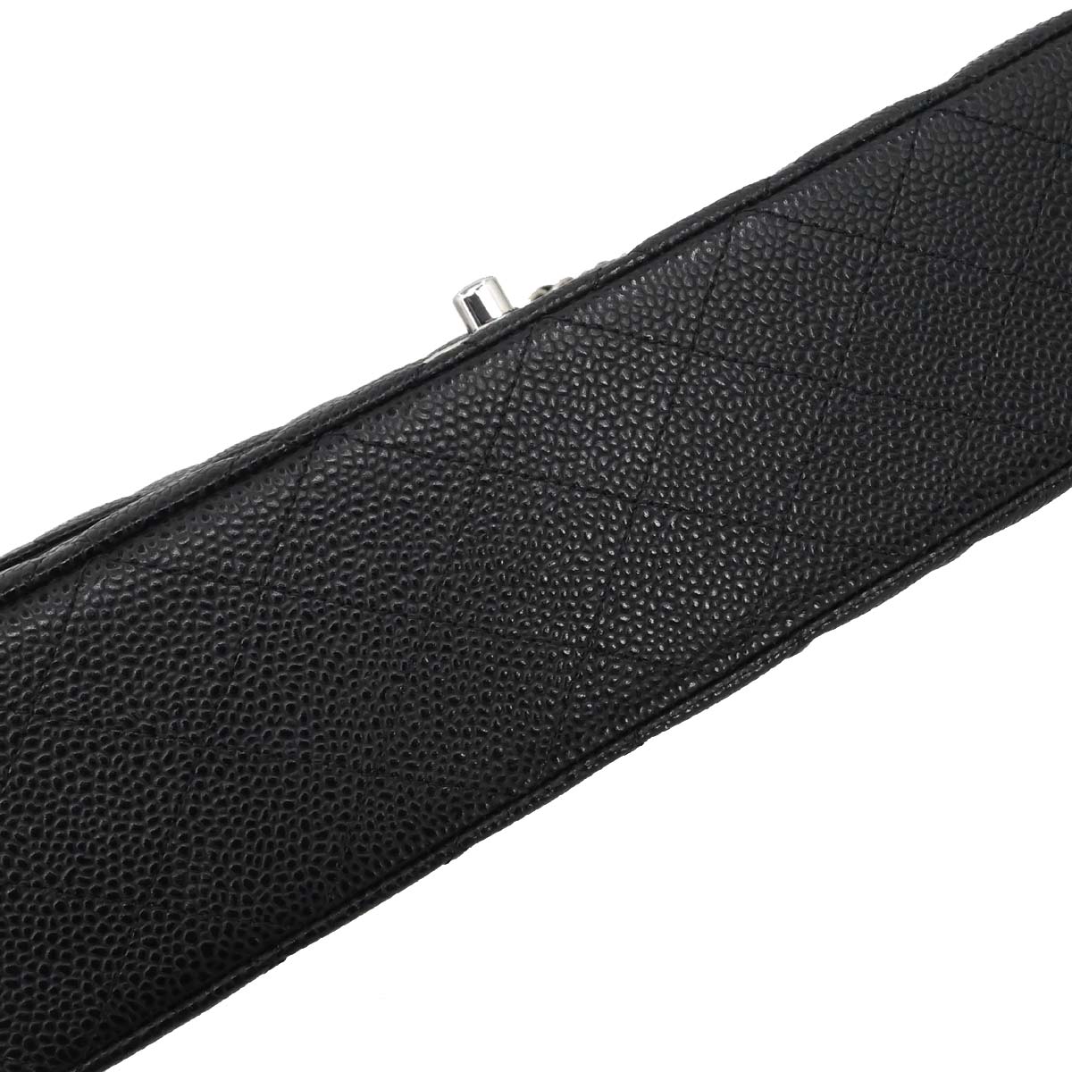 Chanel 2015-2016 Black Caviar Skin Medium Classic Double Flap Shoulder Bag