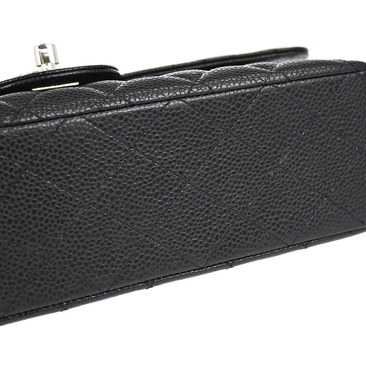 Chanel 2010-2011 Black Caviar Skin Medium Classic Double Flap Shoulder Bag