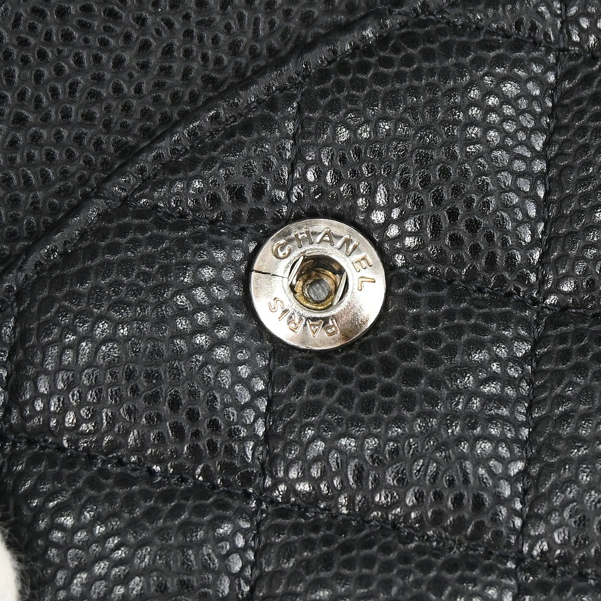 Chanel 2010-2011 Black Caviar Skin Medium Classic Double Flap Shoulder Bag