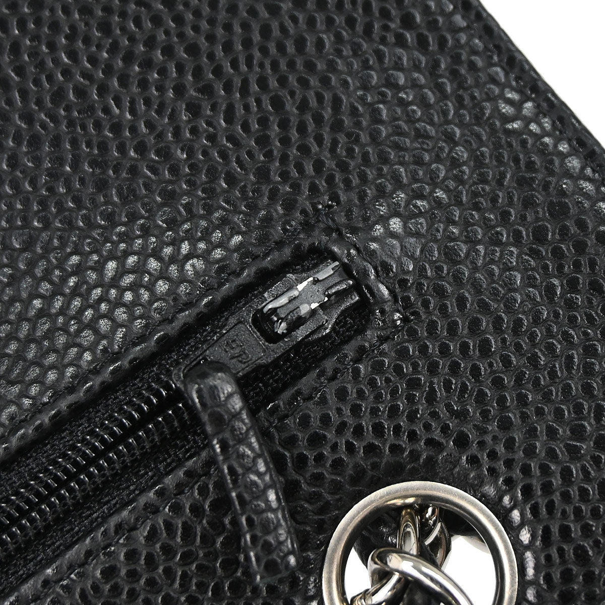 Chanel 2010-2011 Black Caviar Skin Medium Classic Double Flap Shoulder Bag