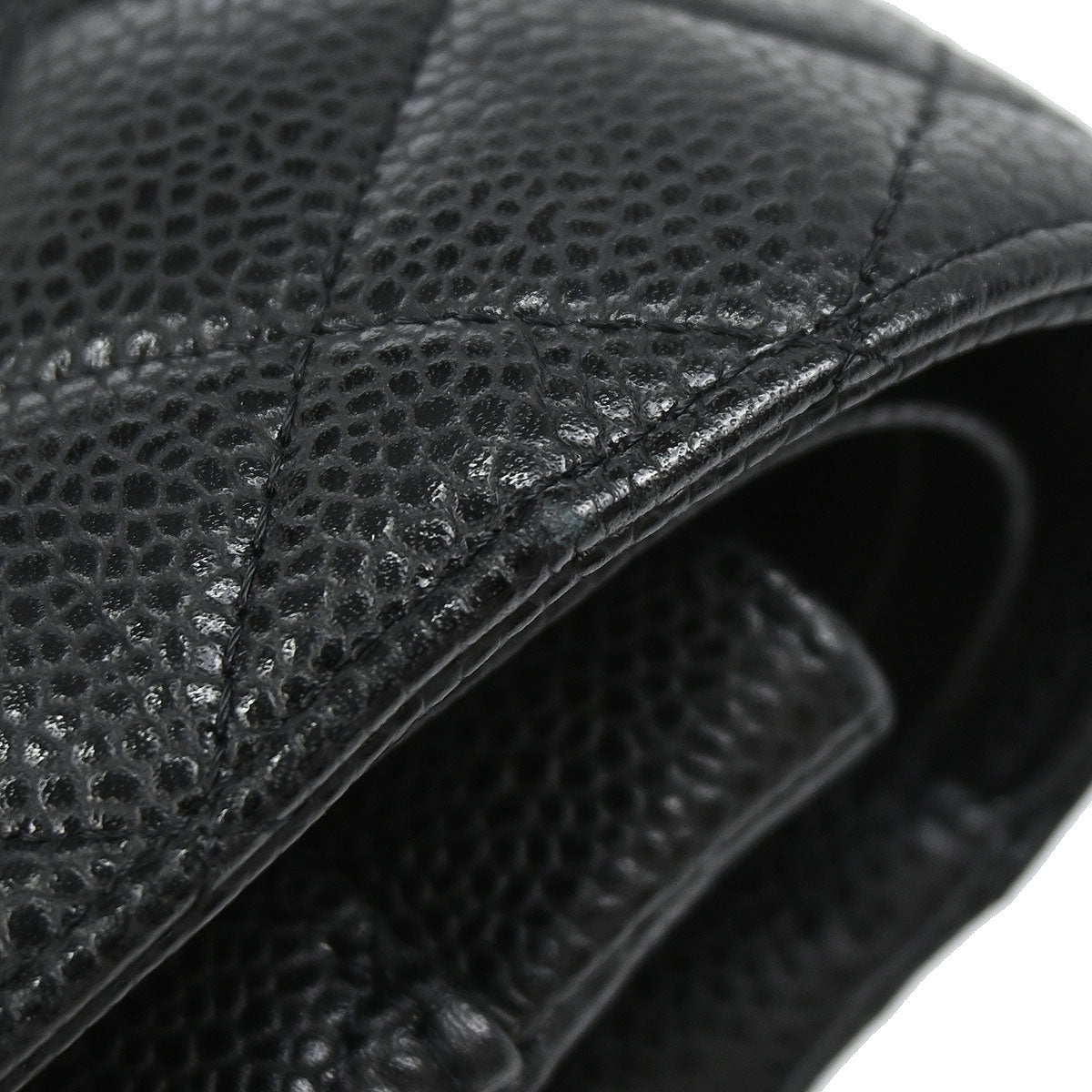 Chanel 2010-2011 Black Caviar Skin Medium Classic Double Flap Shoulder Bag