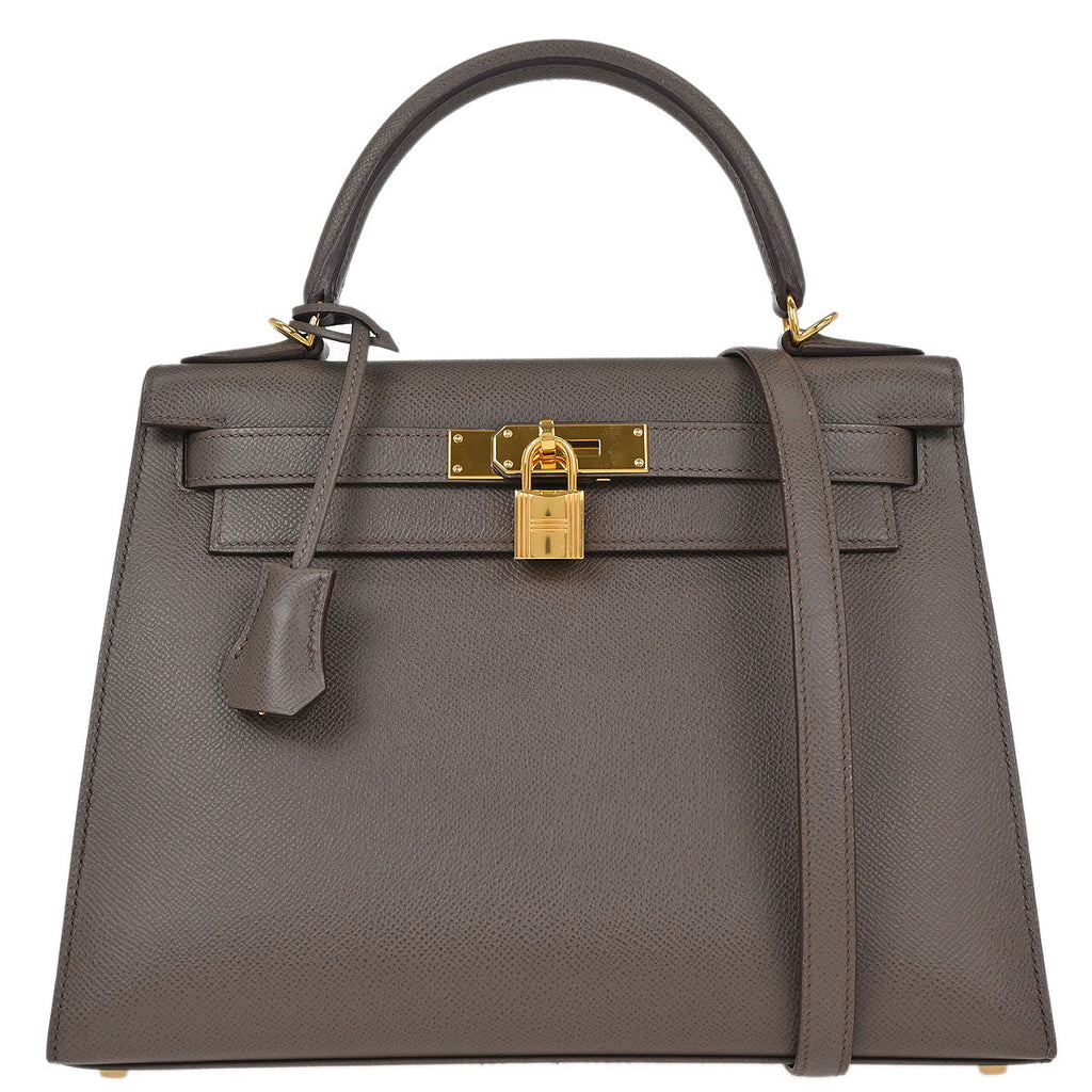 Hermes Etain Epsom Kelly 28 Sellier 2way Shoulder Handbag