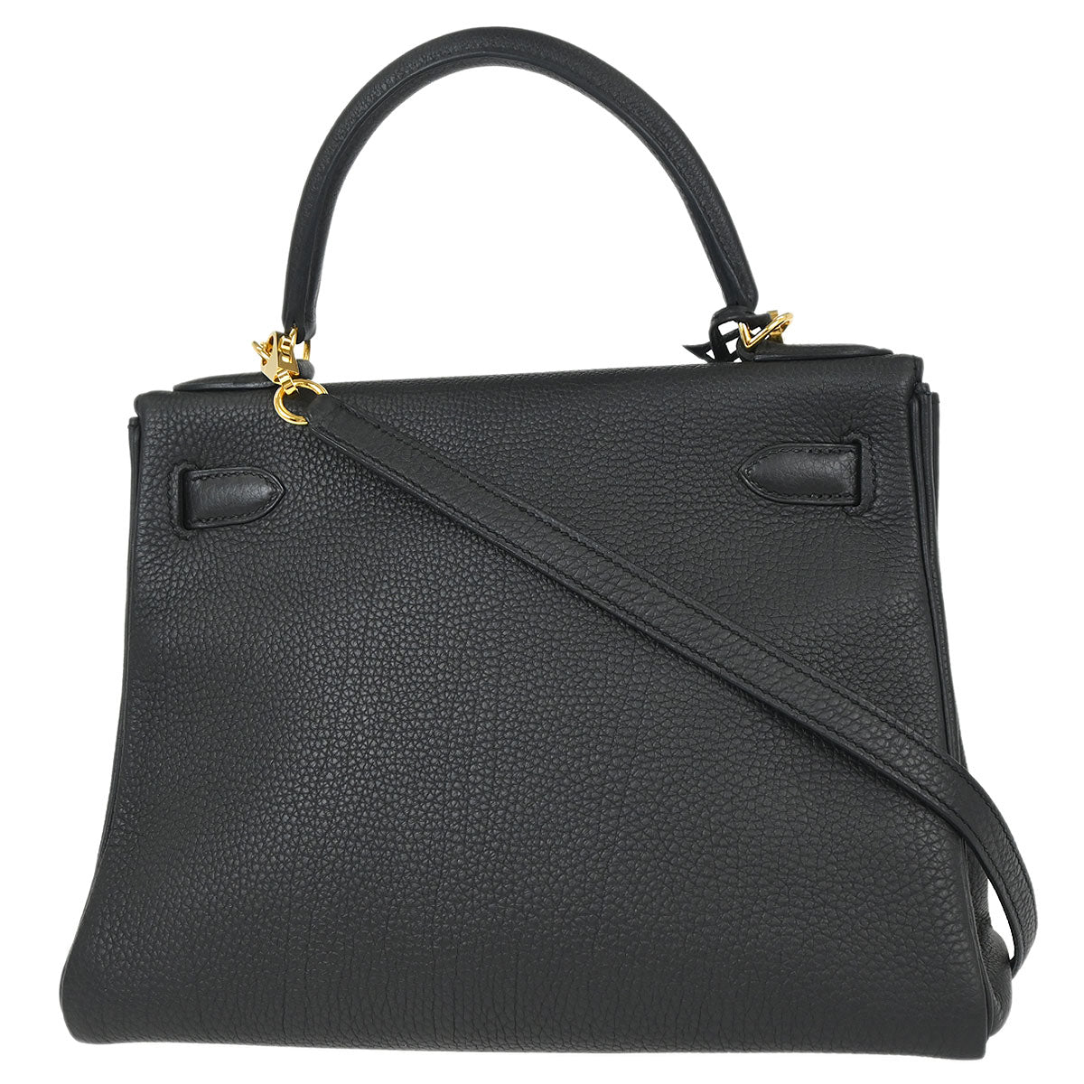 Hermes Black Togo Kelly 28 Retourne 2way Shoulder Handbag