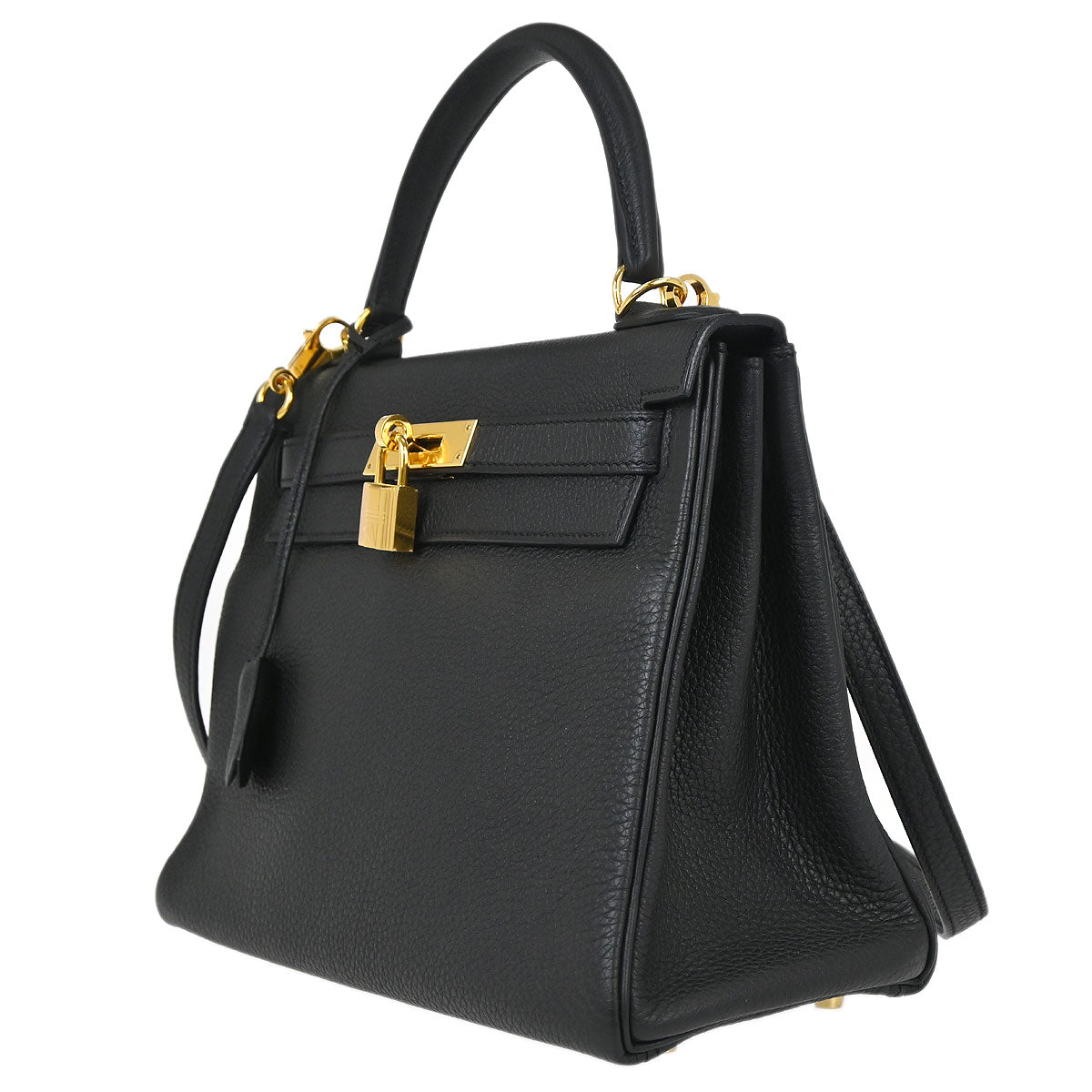 Hermes Black Togo Kelly 28 Retourne 2way Shoulder Handbag