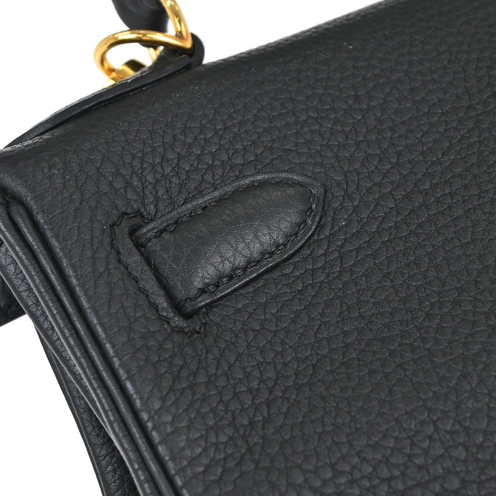 Hermes Black Togo Kelly 28 Retourne 2way Shoulder Handbag