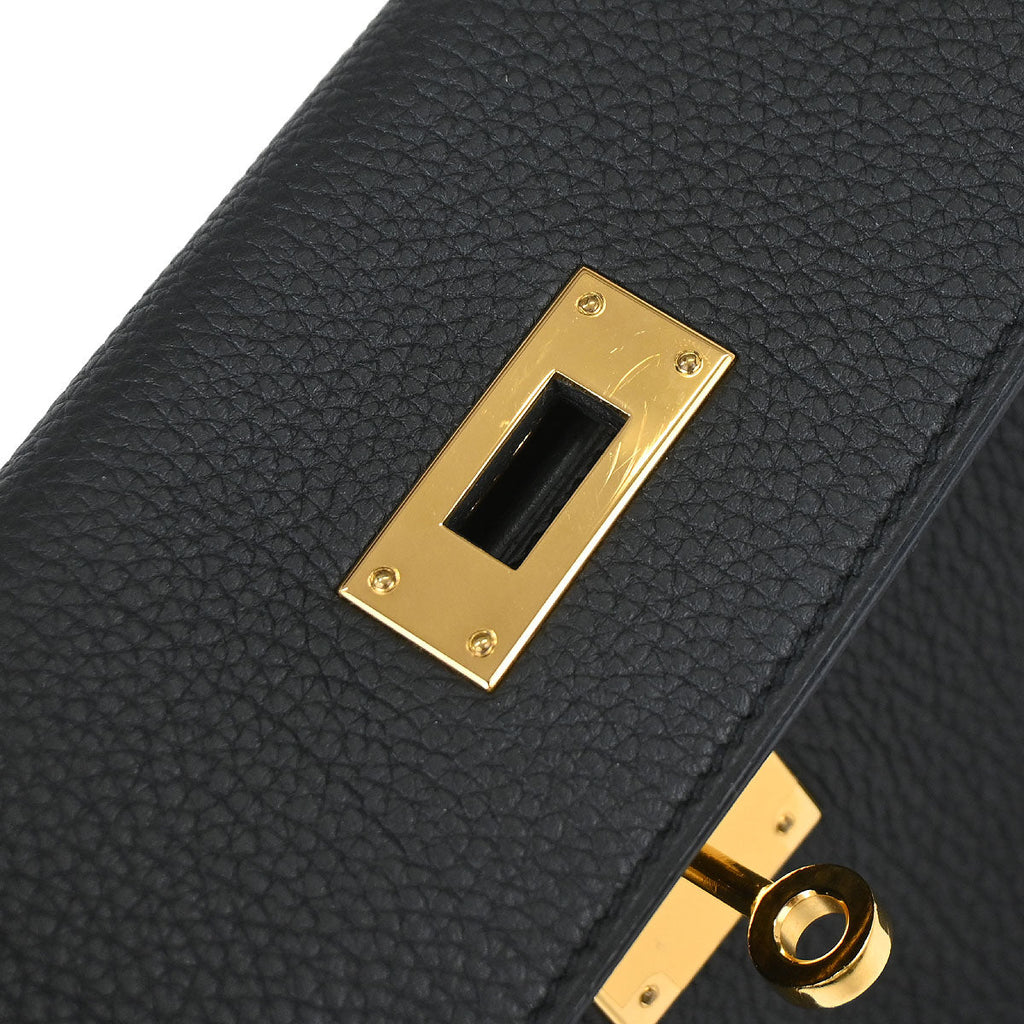 Hermes Black Togo Kelly 28 Retourne 2way Shoulder Handbag