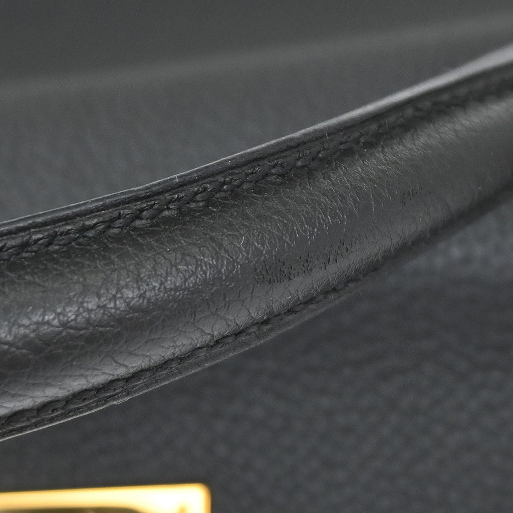 Hermes Black Togo Kelly 28 Retourne 2way Shoulder Handbag