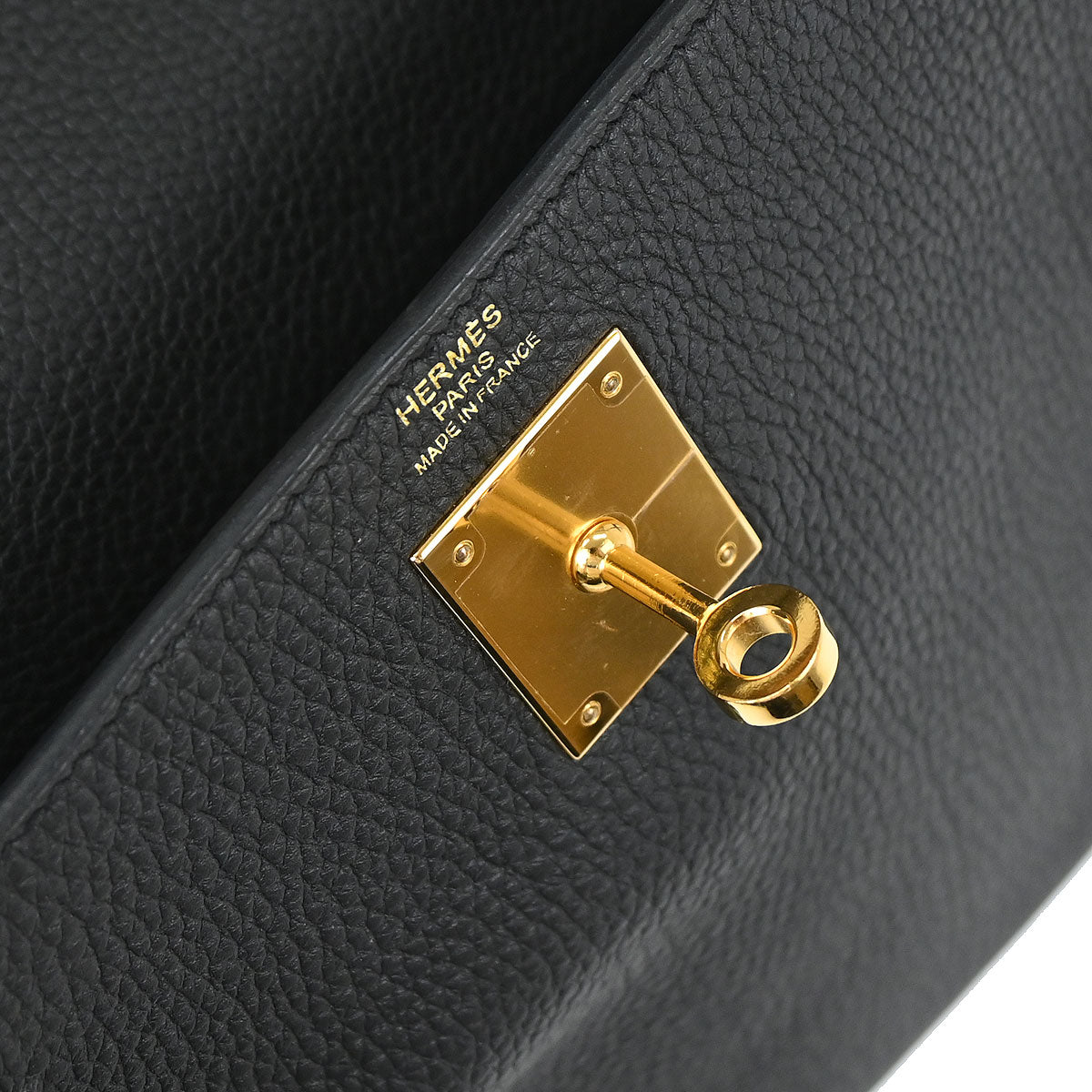 Hermes Black Togo Kelly 28 Retourne 2way Shoulder Handbag