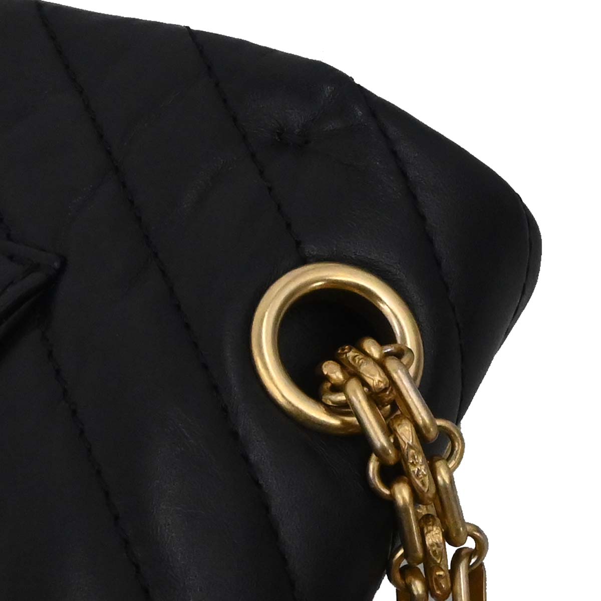 Chanel 2018-2019 Black Lambskin Chevron 2.55 Small Double Flap Shoulder Bag