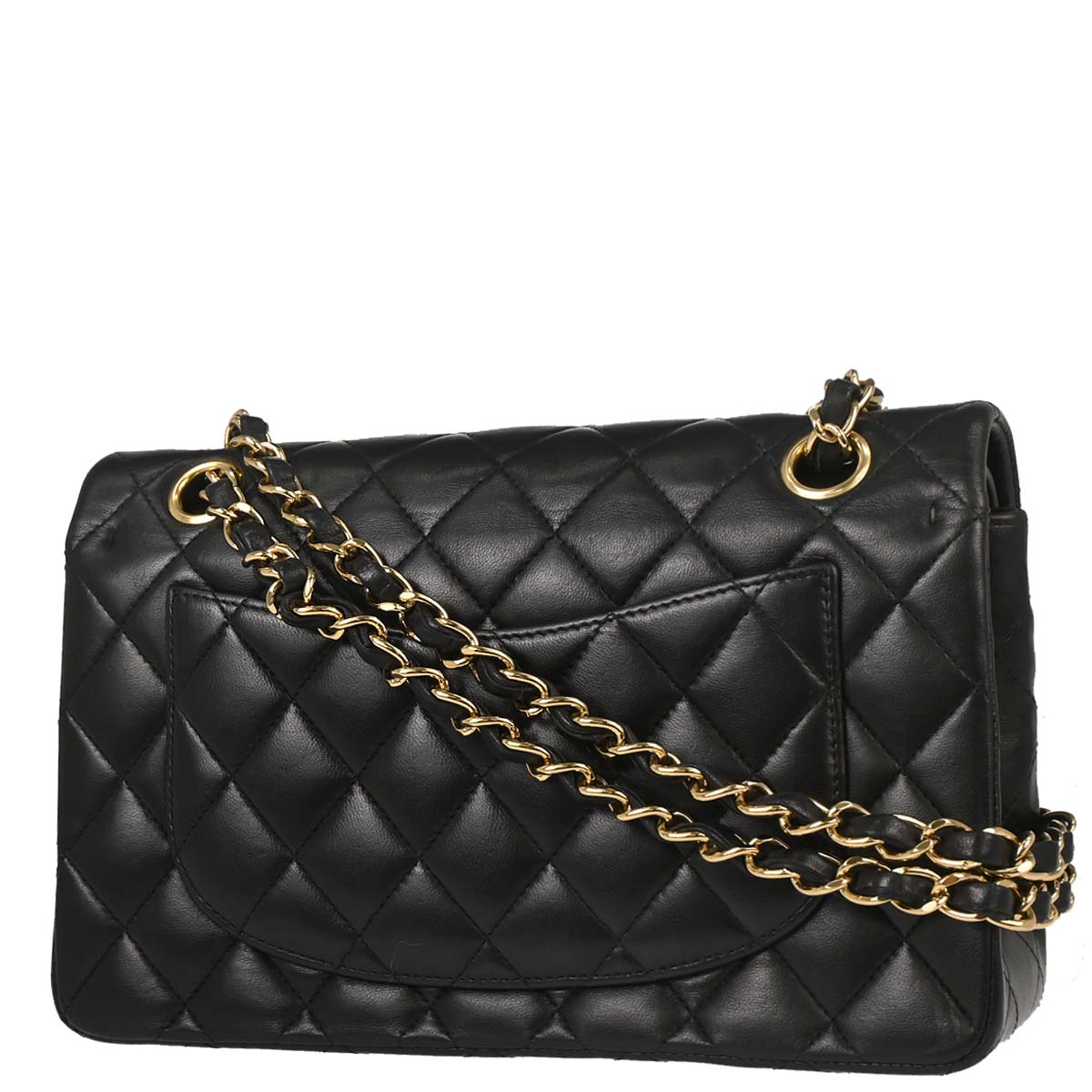 Chanel 2010-2011 Black Lambskin Small Classic Double Flap Shoulder Bag