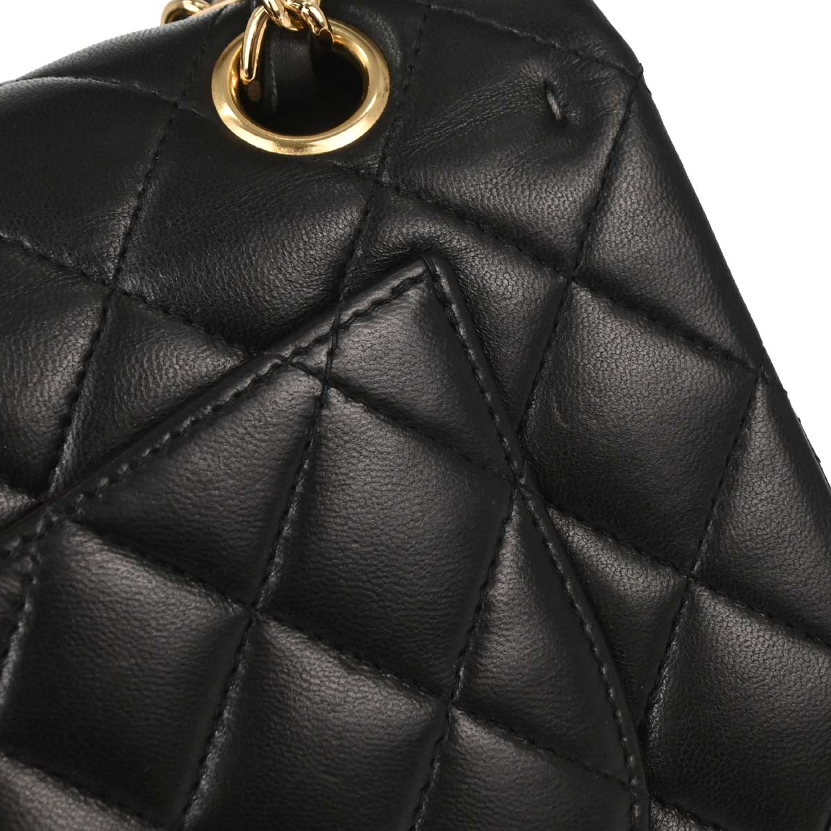 Chanel 2010-2011 Black Lambskin Small Classic Double Flap Shoulder Bag