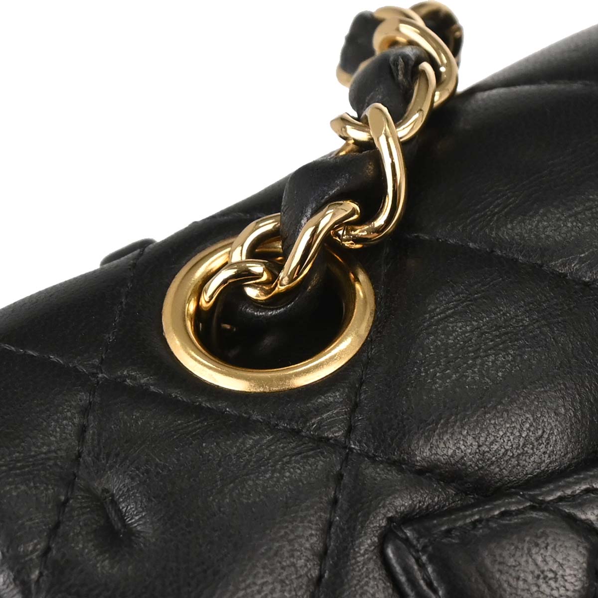 Chanel 2010-2011 Black Lambskin Small Classic Double Flap Shoulder Bag