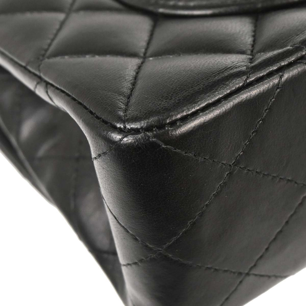 Chanel 2010-2011 Black Lambskin Small Classic Double Flap Shoulder Bag