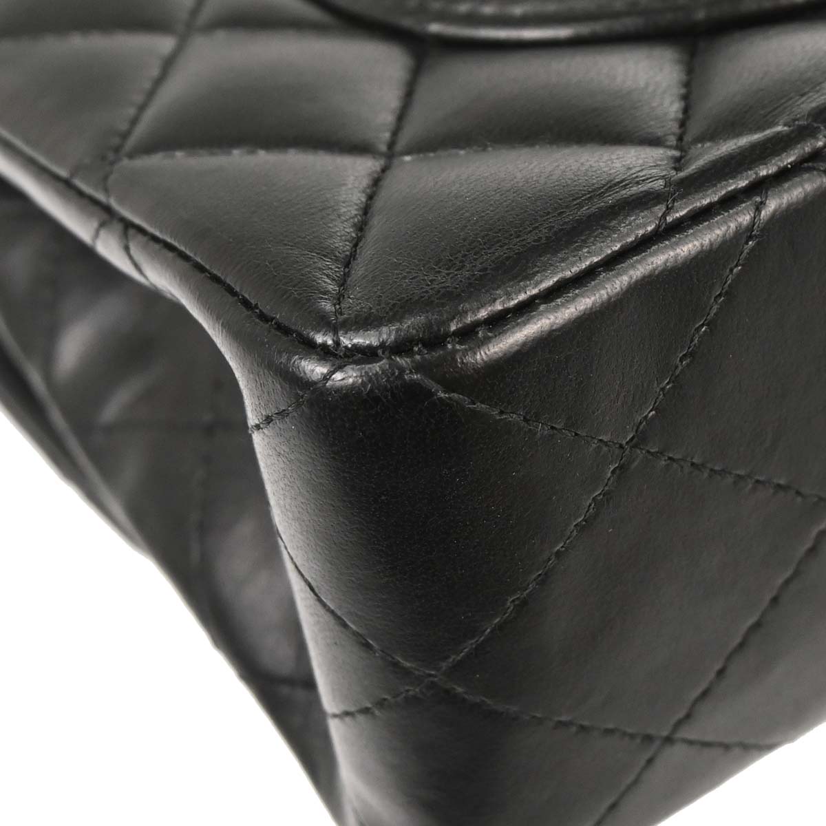 Chanel 2010-2011 Black Lambskin Small Classic Double Flap Shoulder Bag