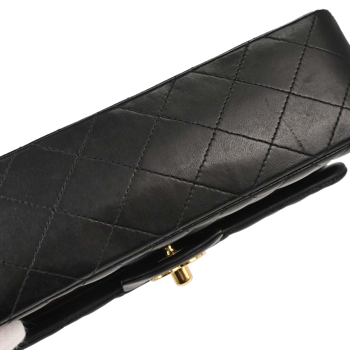 Chanel 2010-2011 Black Lambskin Small Classic Double Flap Shoulder Bag