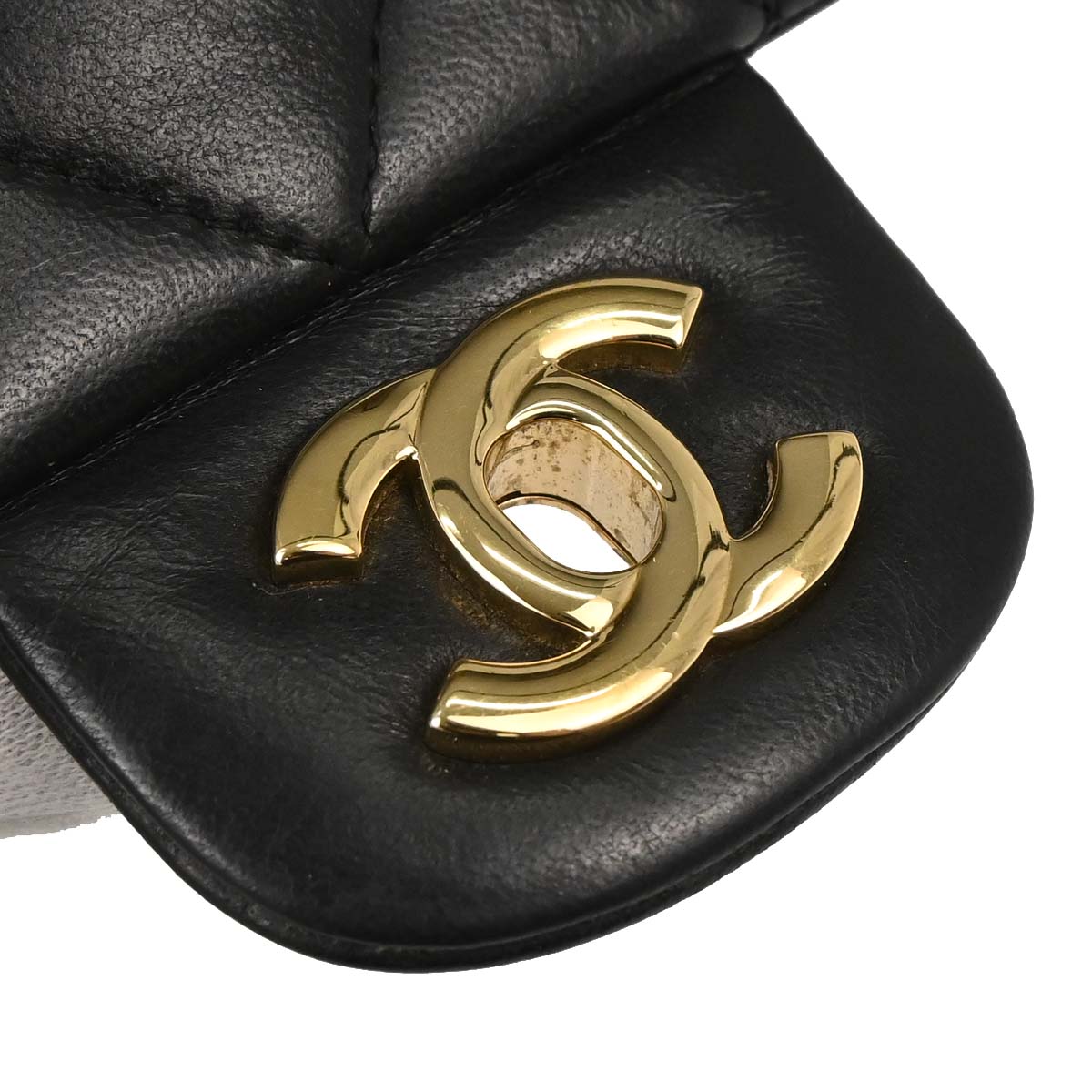 Chanel 2010-2011 Black Lambskin Small Classic Double Flap Shoulder Bag