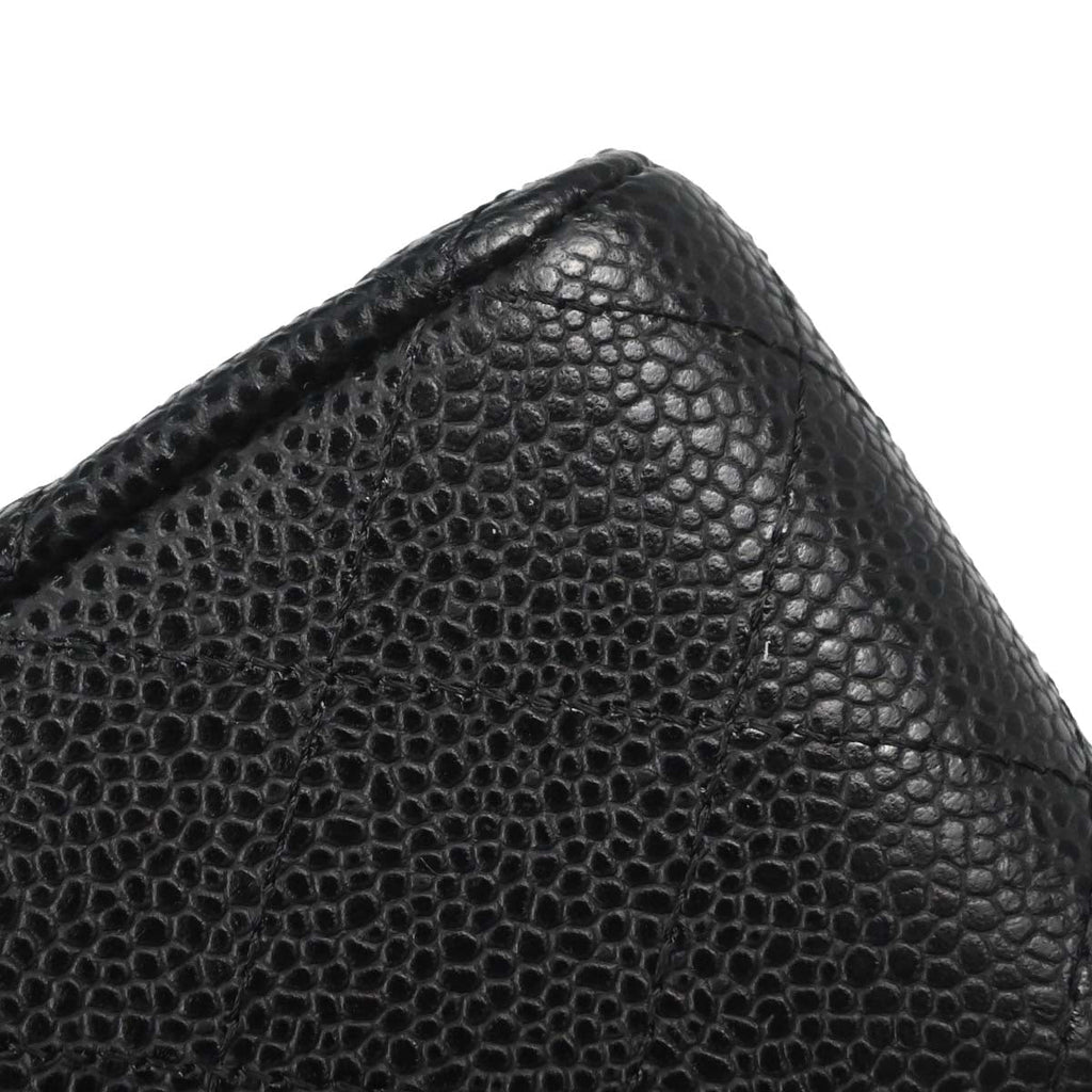 Chanel 2011 Black Caviar Skin Medium Classic Double Flap Shoulder Bag