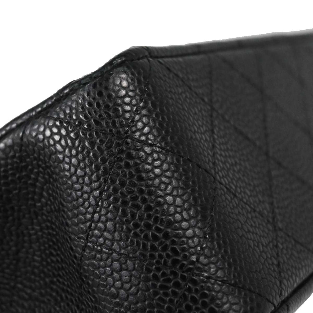 Chanel 2011 Black Caviar Skin Medium Classic Double Flap Shoulder Bag