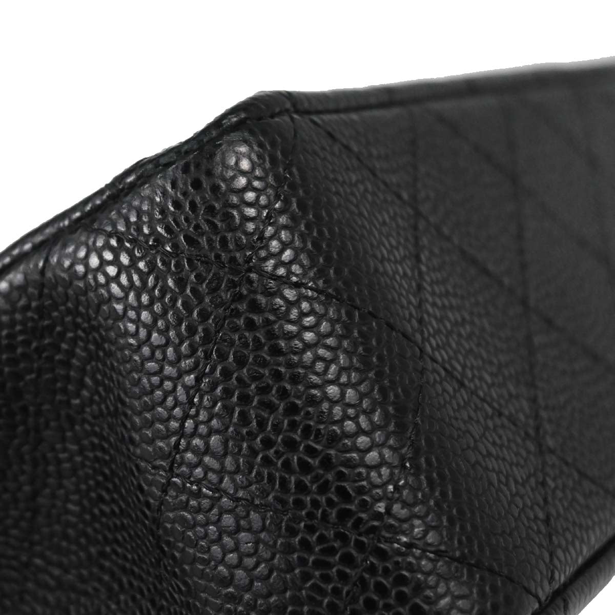 Chanel 2011 Black Caviar Skin Medium Classic Double Flap Shoulder Bag