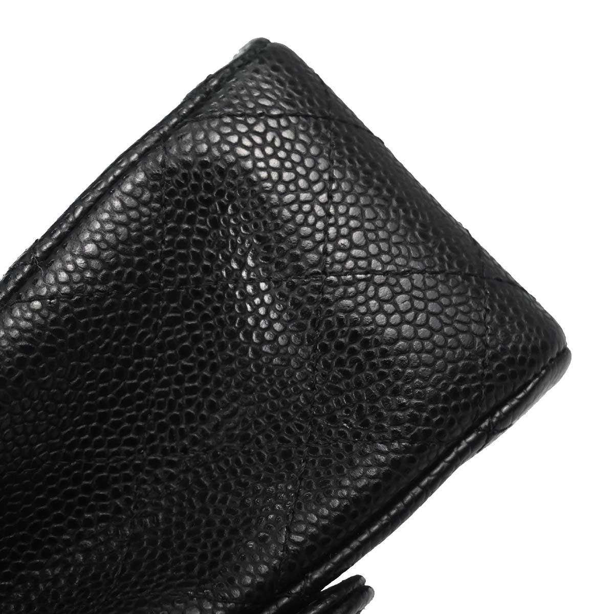 Chanel 2011 Black Caviar Skin Medium Classic Double Flap Shoulder Bag