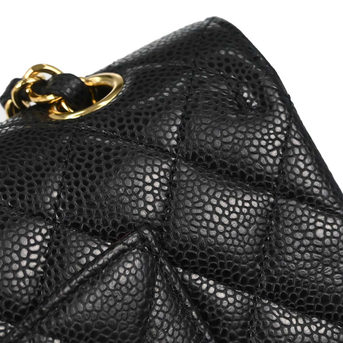 Chanel 2011 Black Caviar Skin Medium Classic Double Flap Shoulder Bag