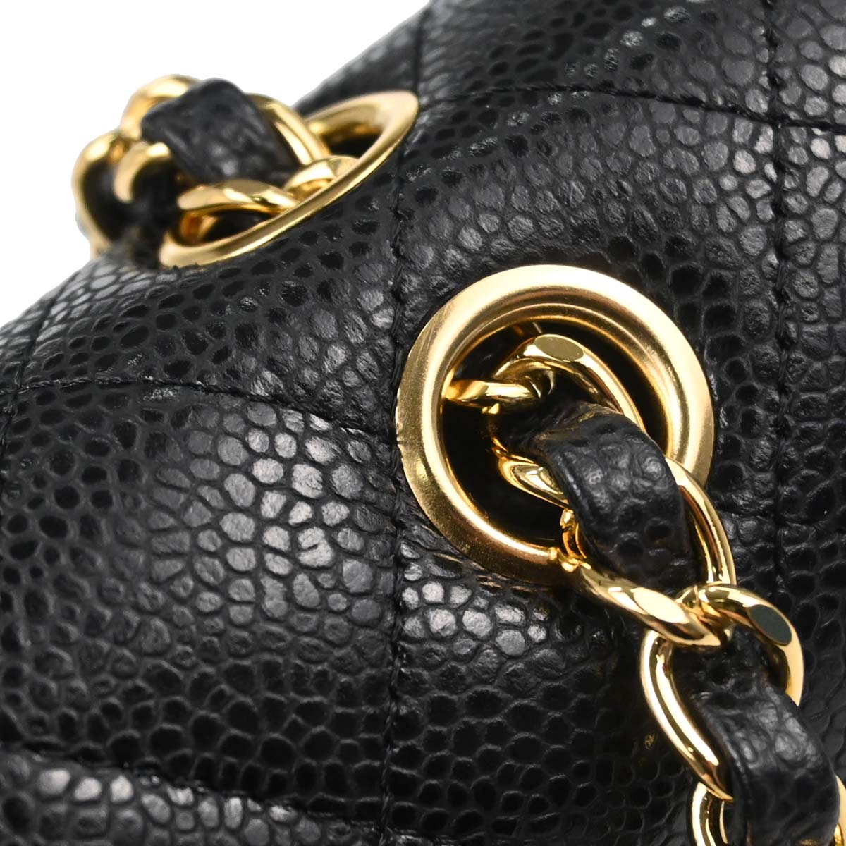 Chanel 2011 Black Caviar Skin Medium Classic Double Flap Shoulder Bag