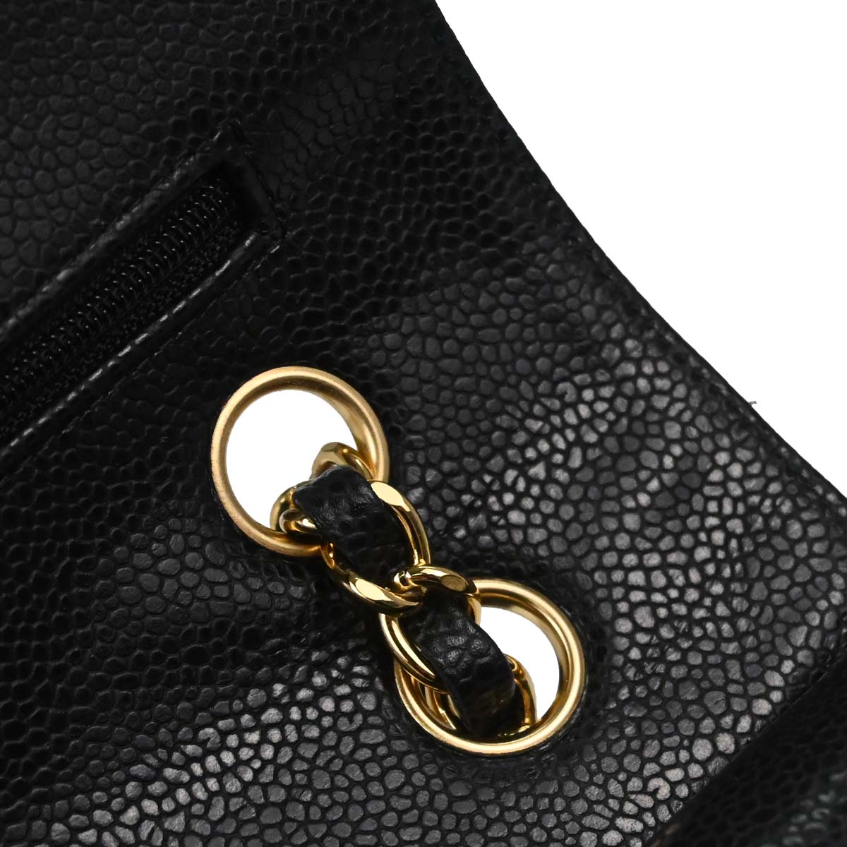 Chanel 2011 Black Caviar Skin Medium Classic Double Flap Shoulder Bag