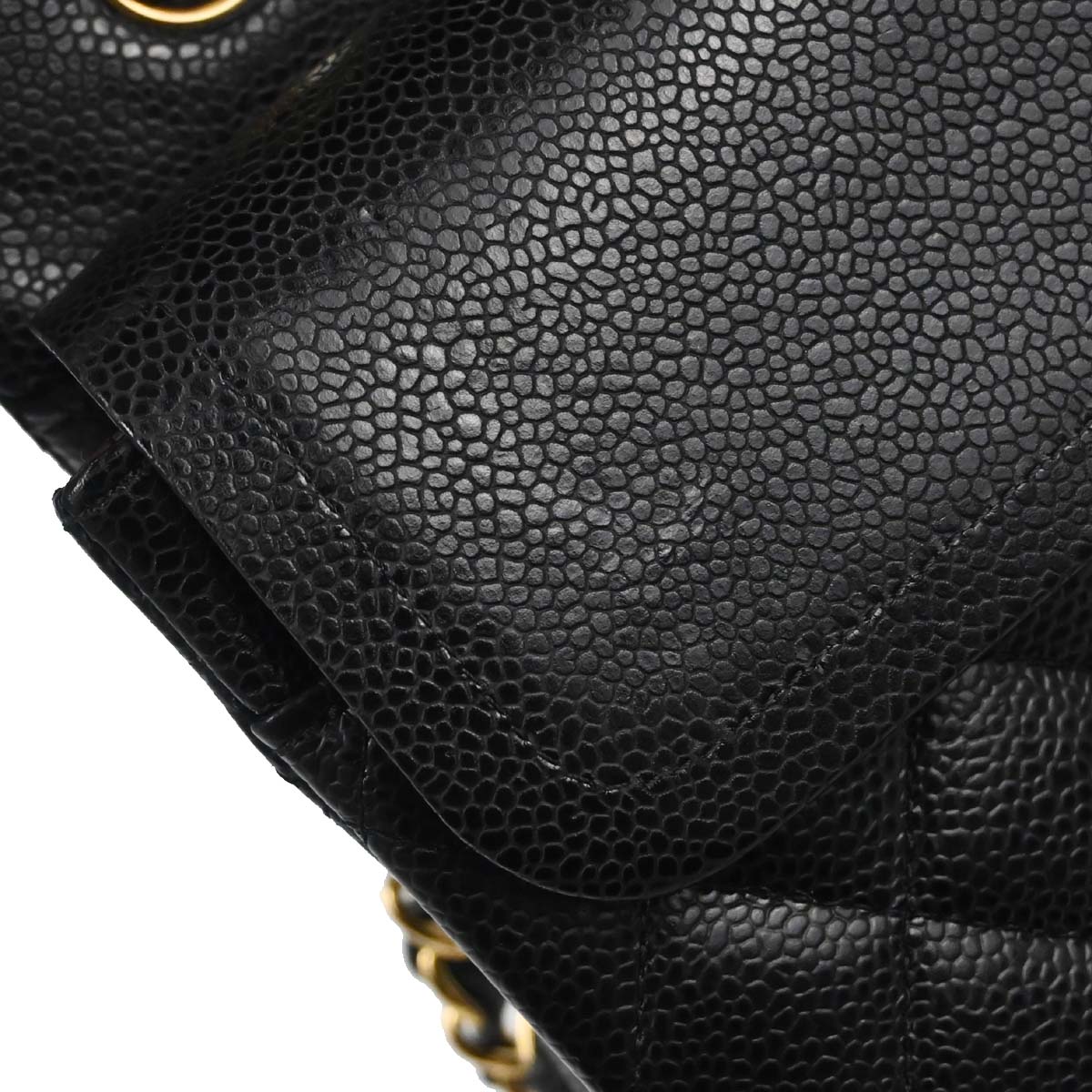 Chanel 2011 Black Caviar Skin Medium Classic Double Flap Shoulder Bag