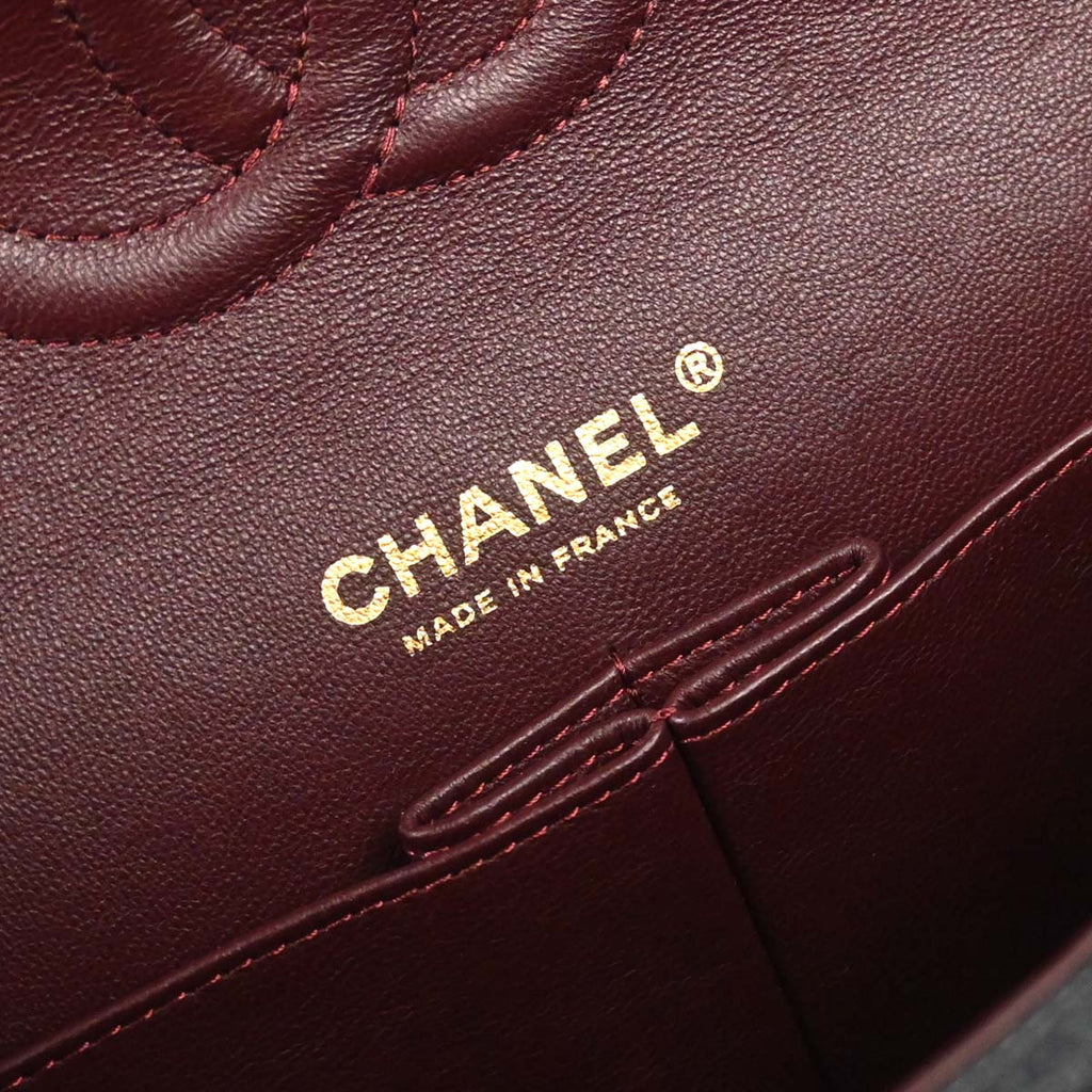 Chanel 2011 Black Caviar Skin Medium Classic Double Flap Shoulder Bag