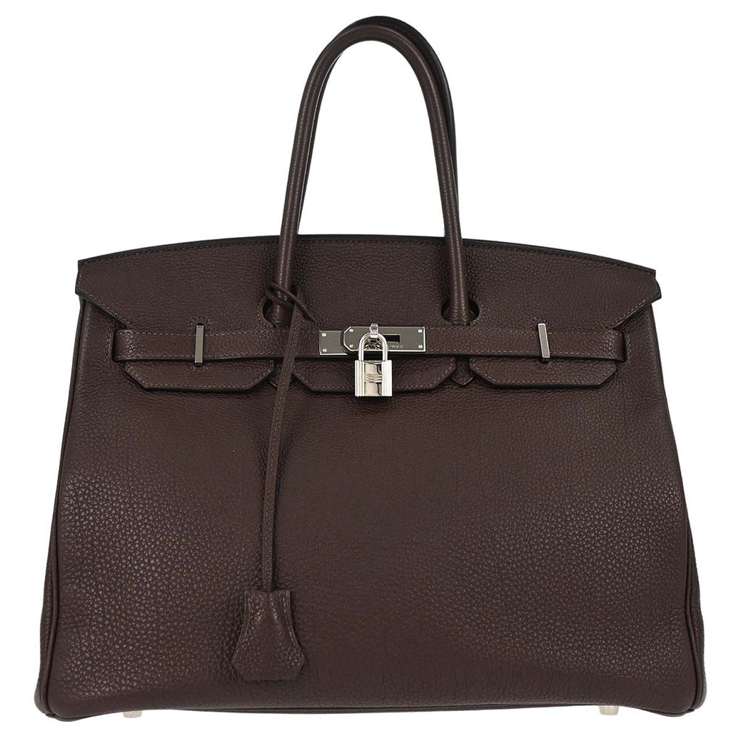 Hermes Chocolat Togo Birkin 35 Handbag