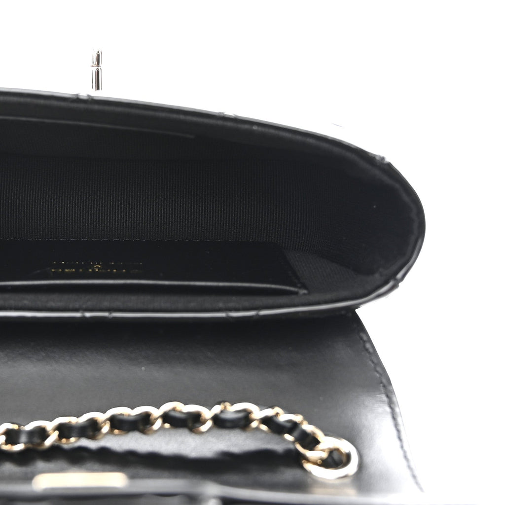 Chanel Patent Calfskin Quilted Mini Clutch Black