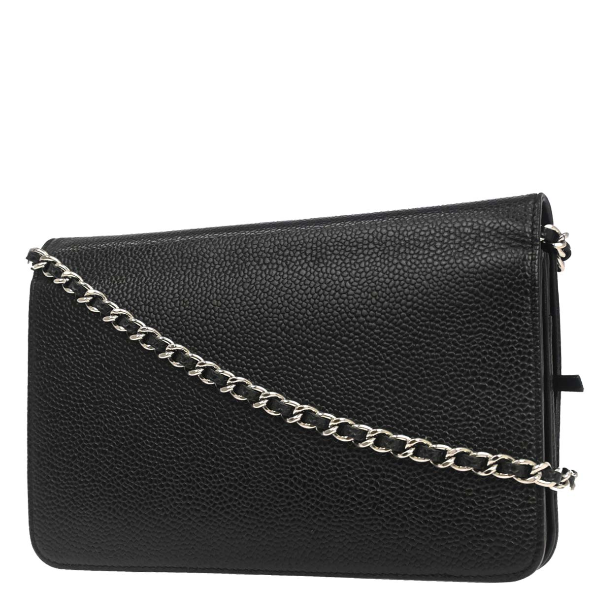 Chanel 2012-2013 Black Caviar Skin Timeless WOC Wallet on Chain Shoulder Bag