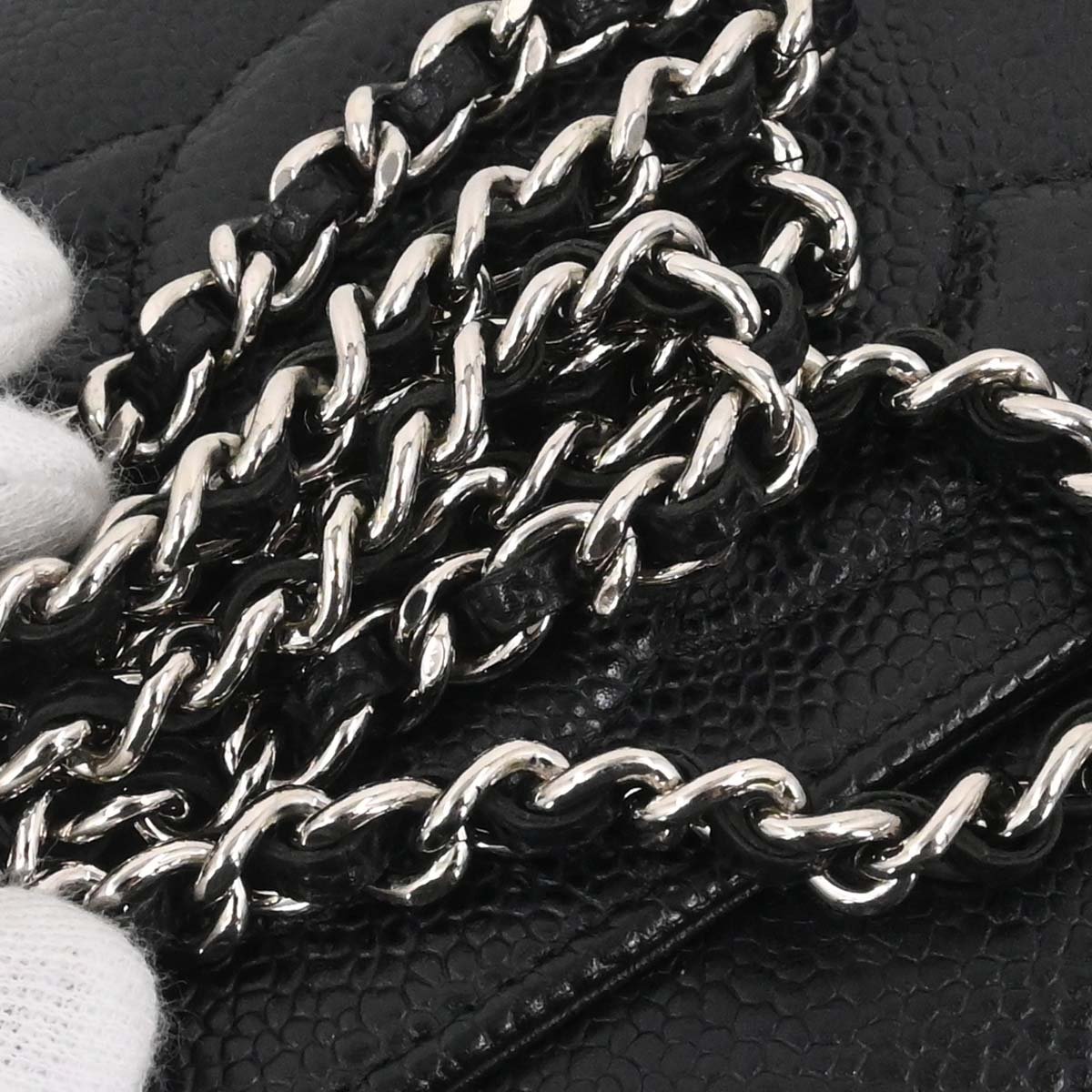 Chanel 2012-2013 Black Caviar Skin Timeless WOC Wallet on Chain Shoulder Bag