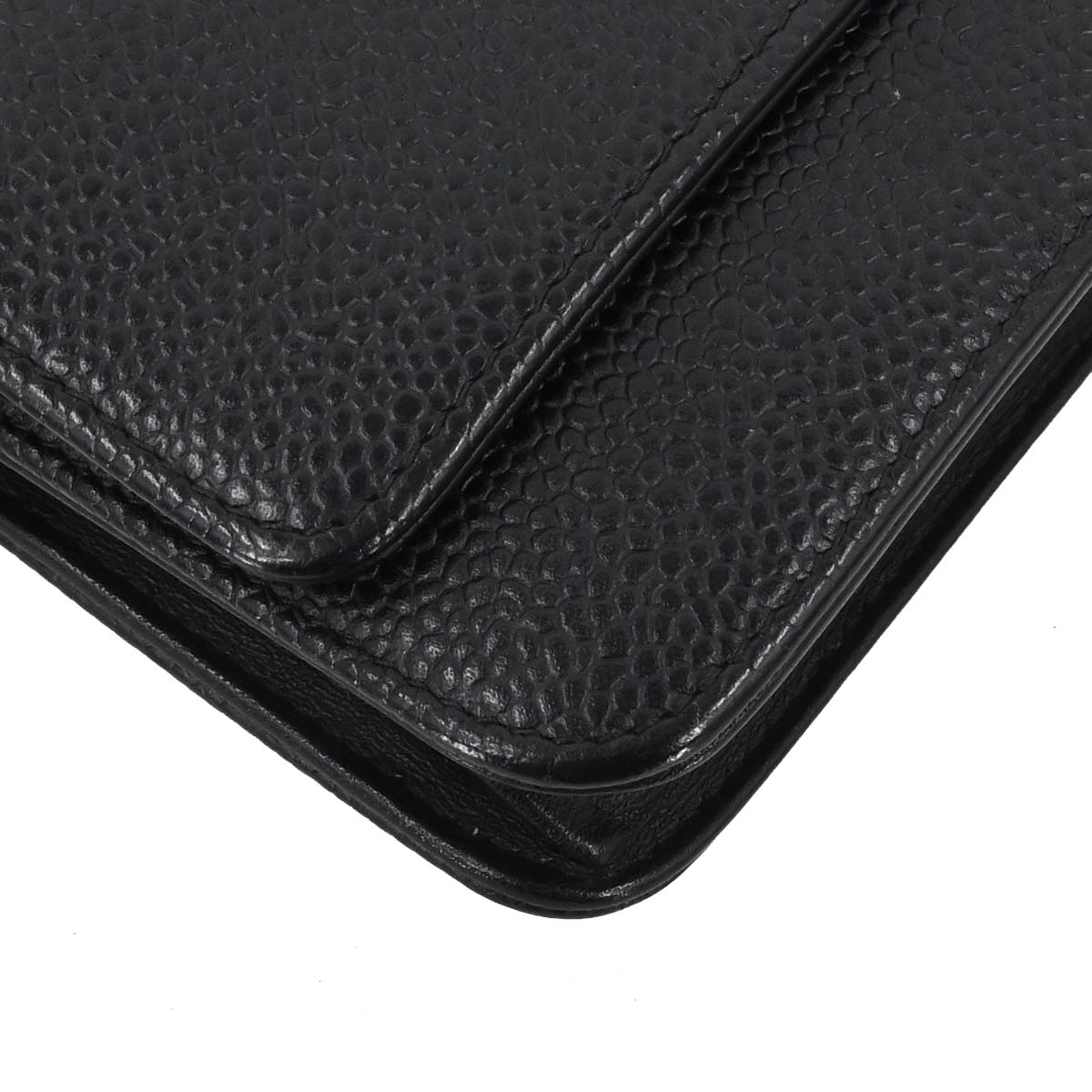 Chanel 2012-2013 Black Caviar Skin Timeless WOC Wallet on Chain Shoulder Bag