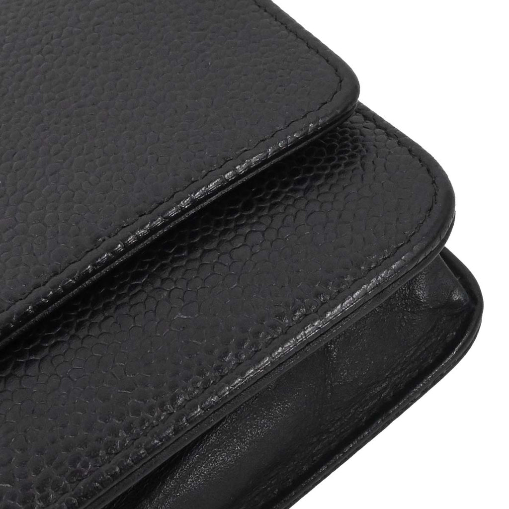Chanel 2012-2013 Black Caviar Skin Timeless WOC Wallet on Chain Shoulder Bag