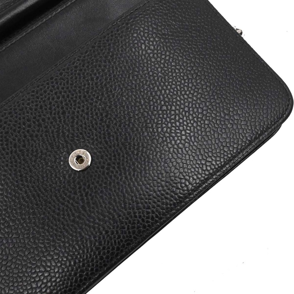 Chanel 2012-2013 Black Caviar Skin Timeless WOC Wallet on Chain Shoulder Bag