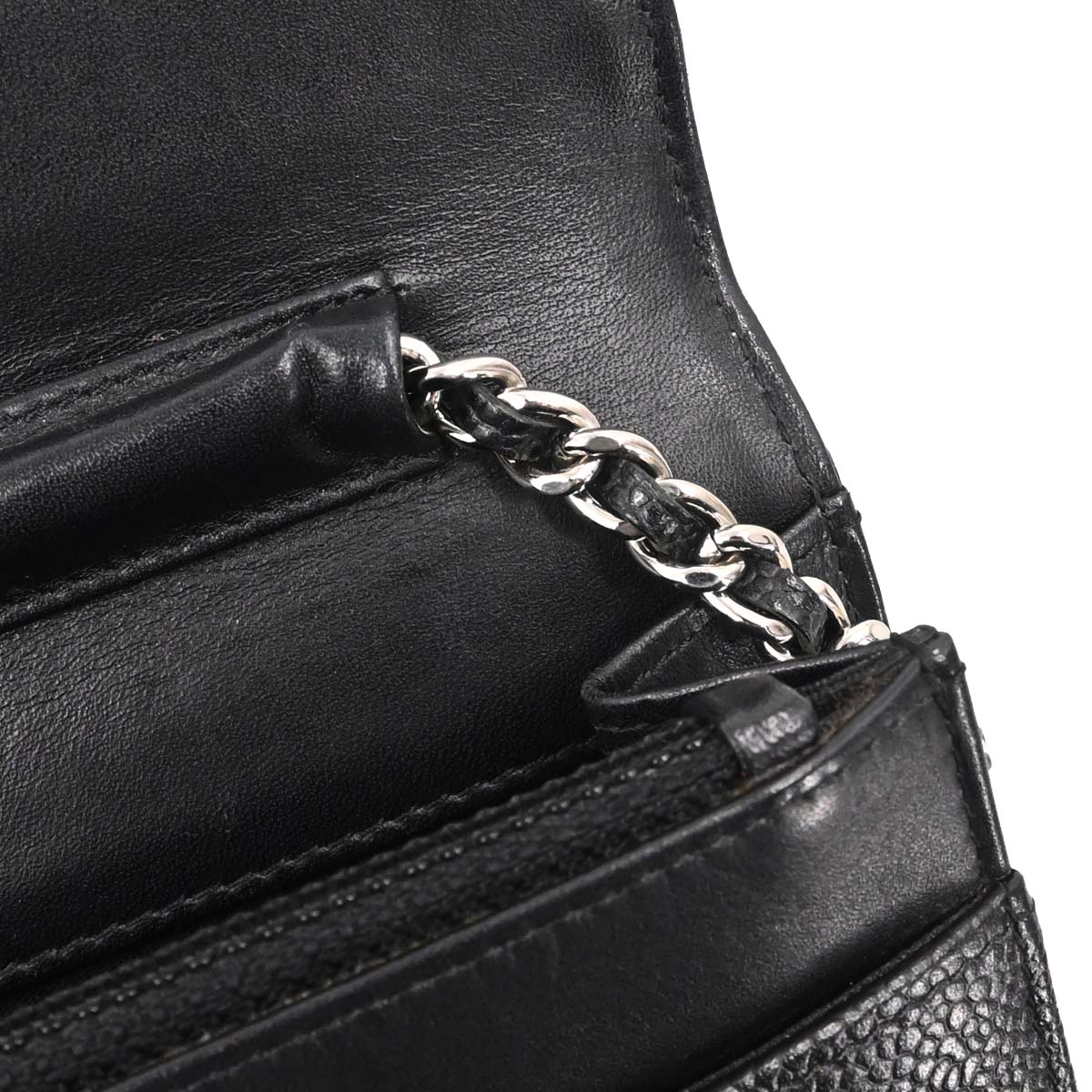 Chanel 2012-2013 Black Caviar Skin Timeless WOC Wallet on Chain Shoulder Bag