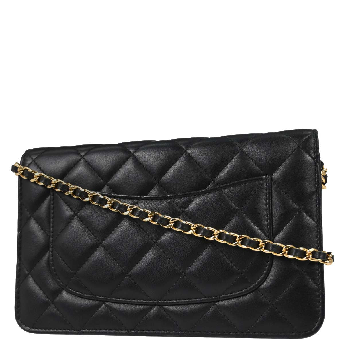 Chanel 2018 Black Lambskin Classic WOC Wallet on Chain Bag